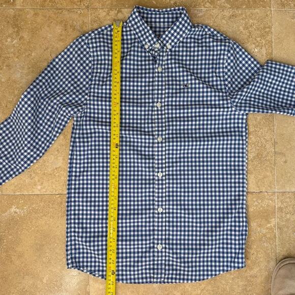 Vineyard Vines Boys Gingham Button Down Shirt Size M Long Sleeve Preppy Classic - Picture 4 of 7